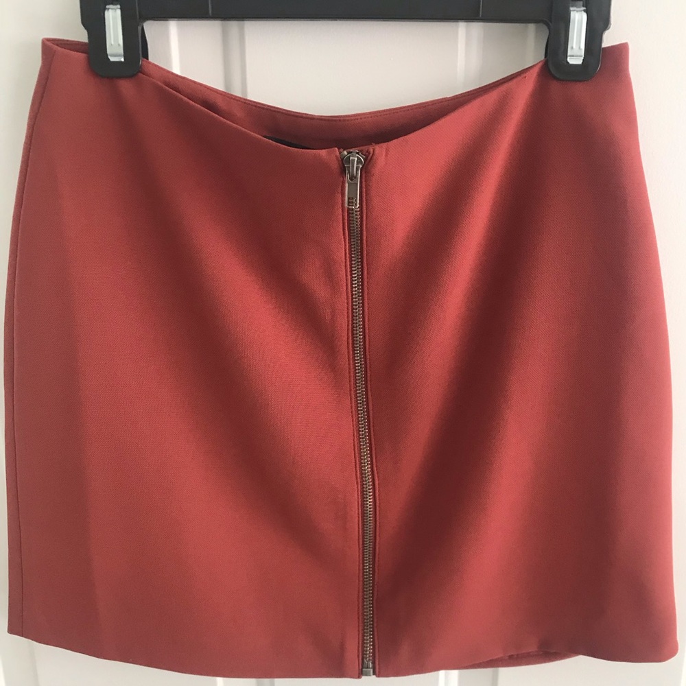 Forever 21 Zip up rust mini skirt